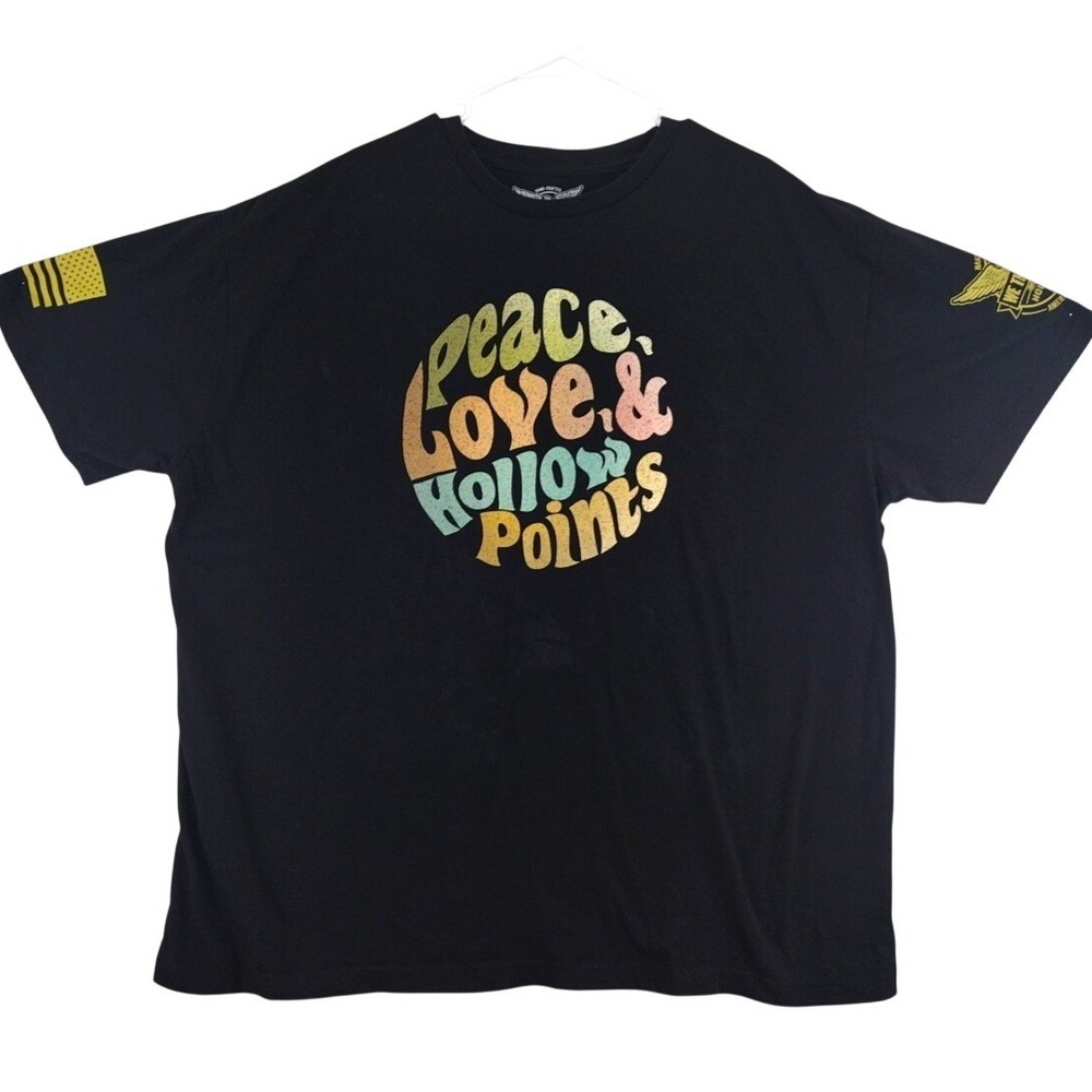We The People Holsters XXXL‎ Black T Shirt Peace Love Hollow Points Graphic Tee